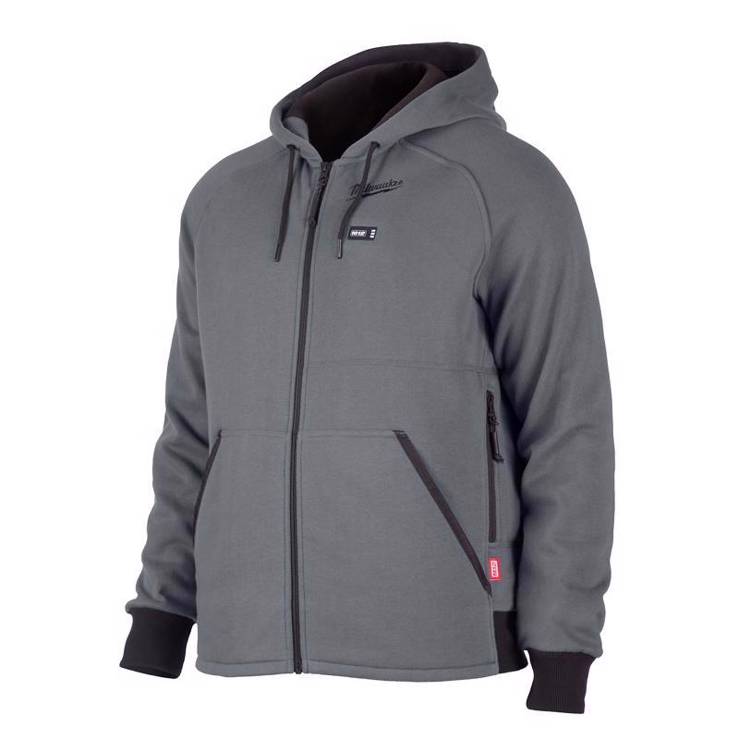 Milwaukee M12 S Long Sleeve Men\u0027s Full-Zip Heated Hoodie Kit Gray - Intensery