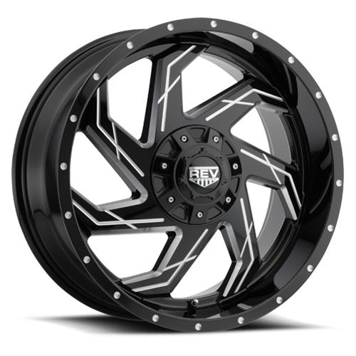 Rev Wheels 895M-2903212 REV Wheels 895 Series Offroad Gloss Black Machined Wheels - Intensery