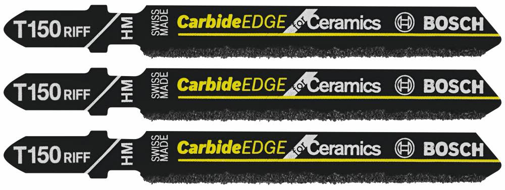 3 pc. 3-1/4 In. 50 Grit Carbide Edge for Ceramics T-Shank Jig Saw Blades - Intensery