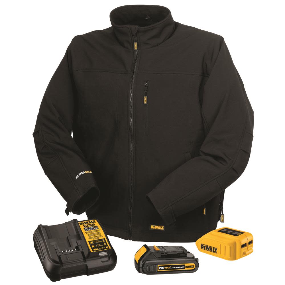 DEWALT Heated Kit Black Soft Shell Work Jacket Small DCHJ060ABD1-S from DEWALT - Intensery