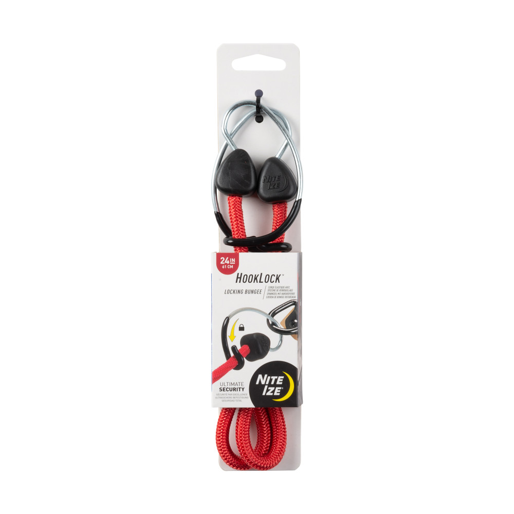 Nite Ize HookLock Locking Bungee 24 Red - Intensery