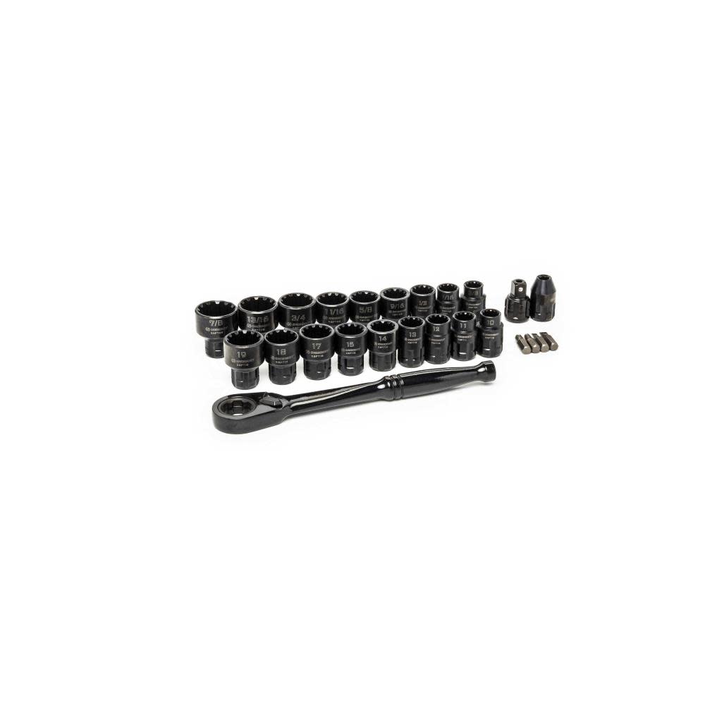 25 Pc 3/8 Drive Pass-Thru™ X6™ Standard Spline Mechanics Tool Set - Intensery