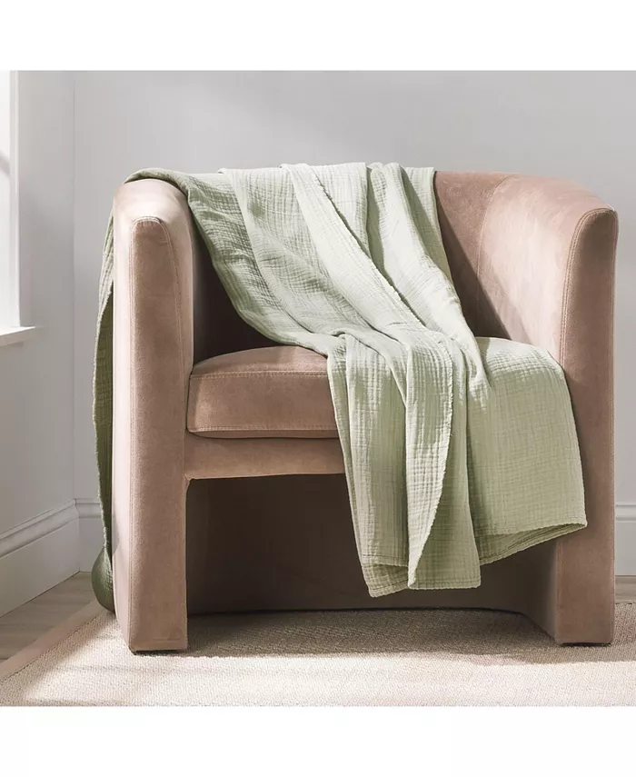 Nate Home by Nate Berkus Washed Gauze Cotton Throw 50x70 - Intensery
