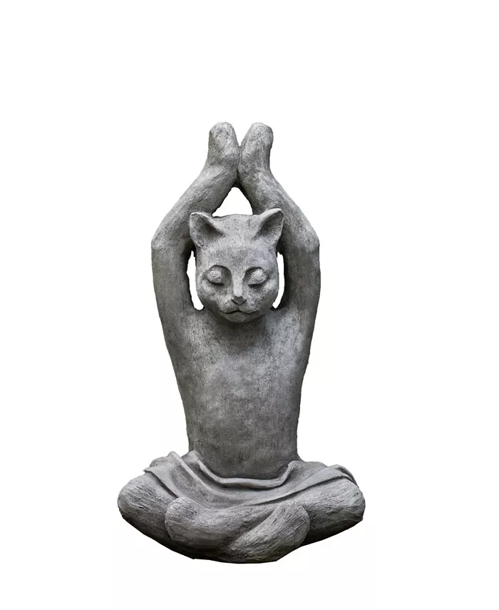 Campania International Yoga Cat Garden Statue - Intensery