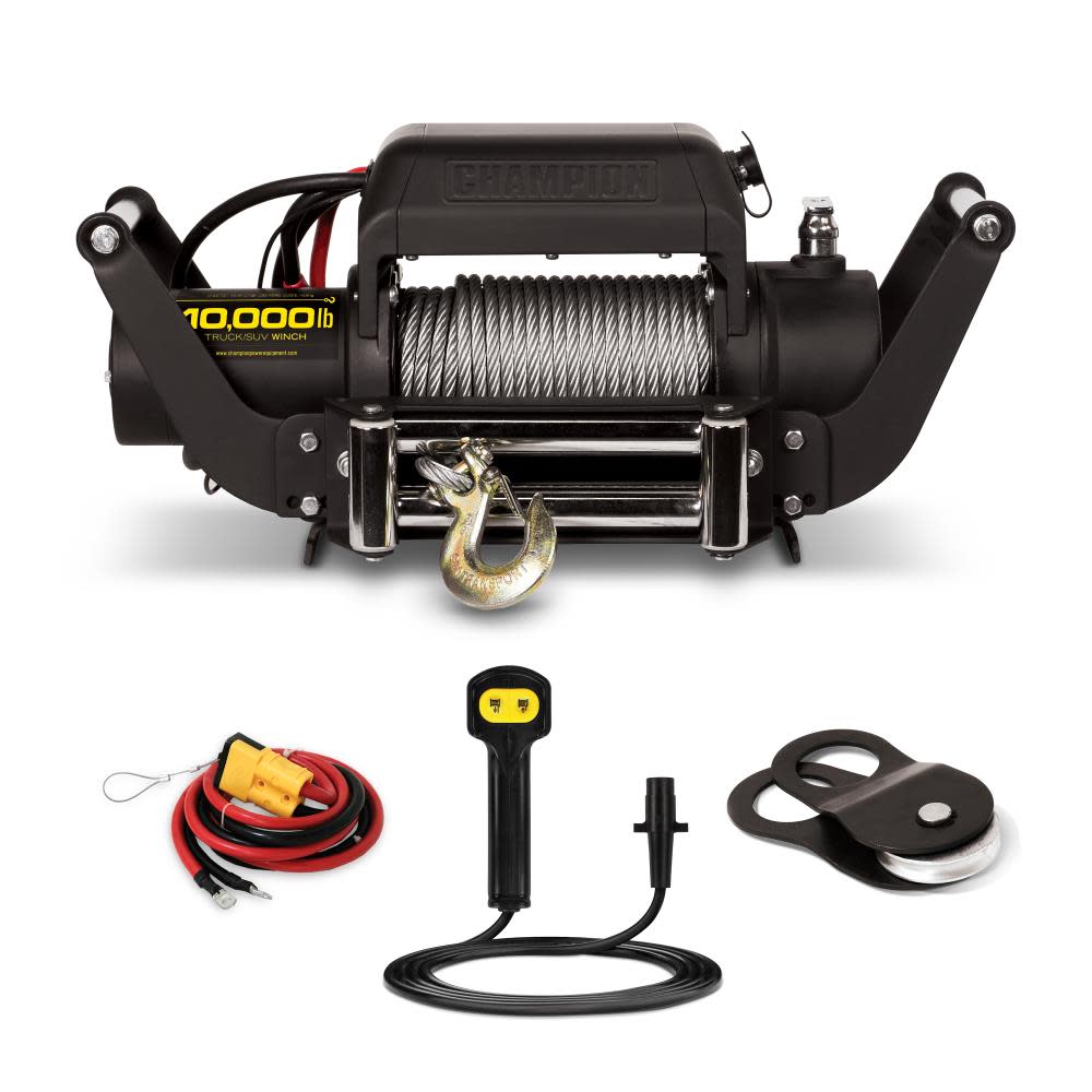 Champion 10，000-Lb Truck/SUV Winch Kit with Speed Mount and Remote Control - Intensery
