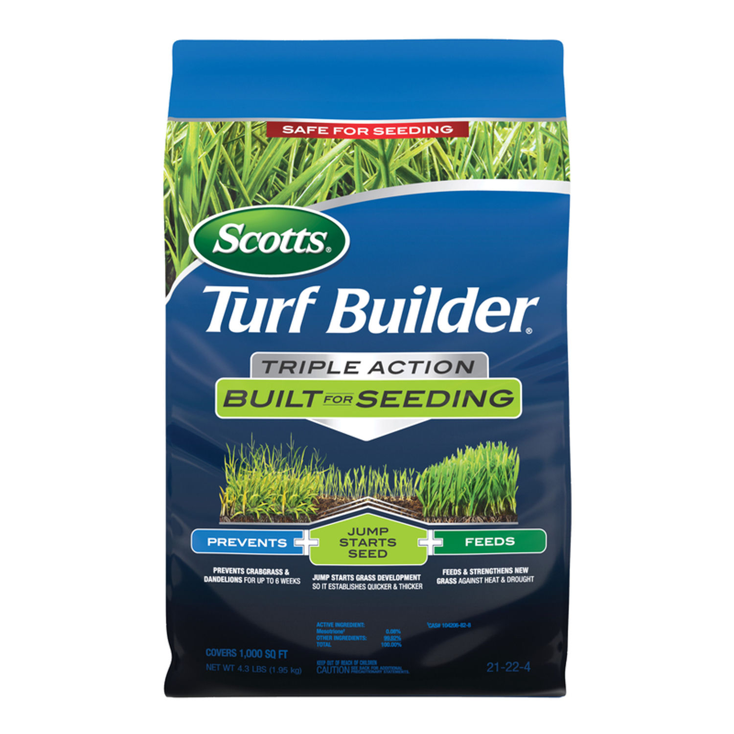 Scotts Turf Builder Pre Emergent Preventer \u0026 Fertilizer Lawn Fertilizer For All Grasses 1000 sq ft - Intensery