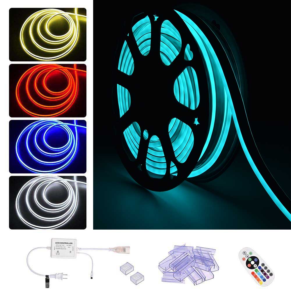 50ft Waterproof LED Neon Rope Light Multi-Color(16) with Remote - Intensery