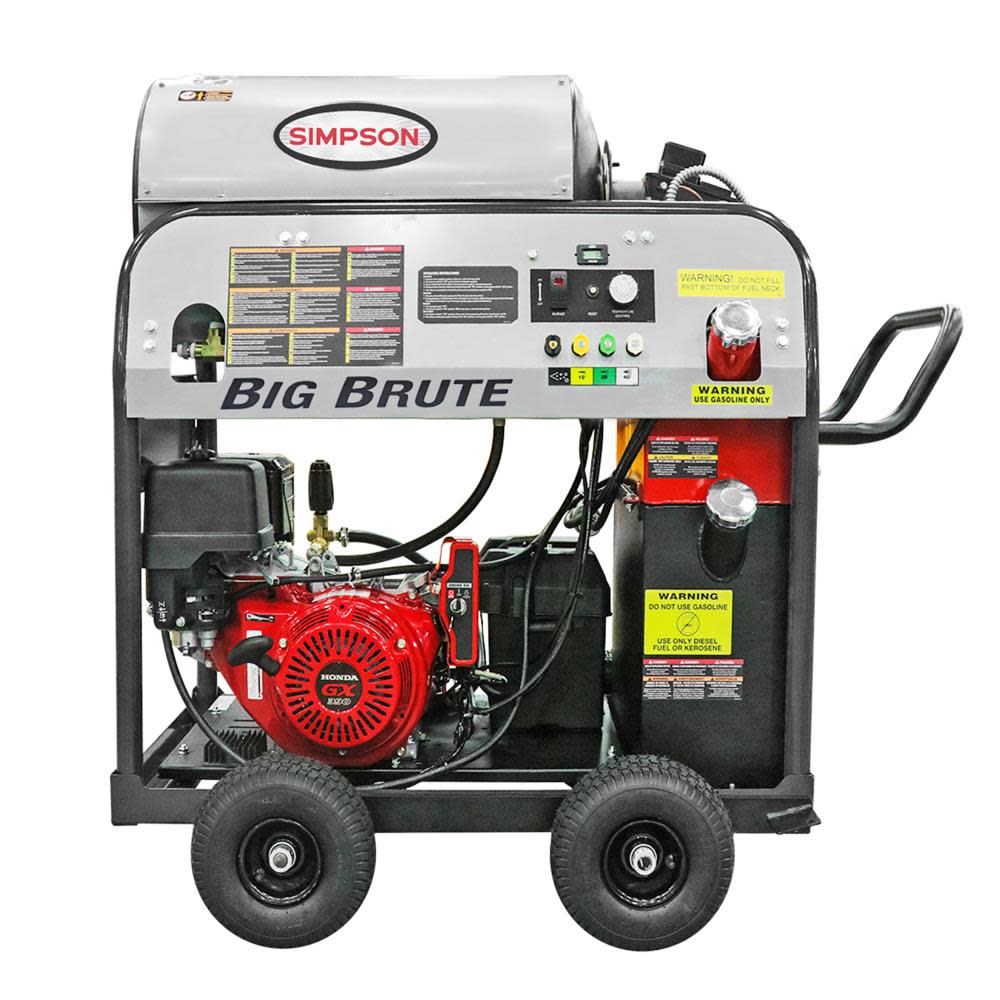 Big Brute 4000 PSI at 4.0 GPM HONDA GX390 with COMET Triplex Plunger Pump Hot Water Professional Gas Pressure Washer (49-State) - Intensery