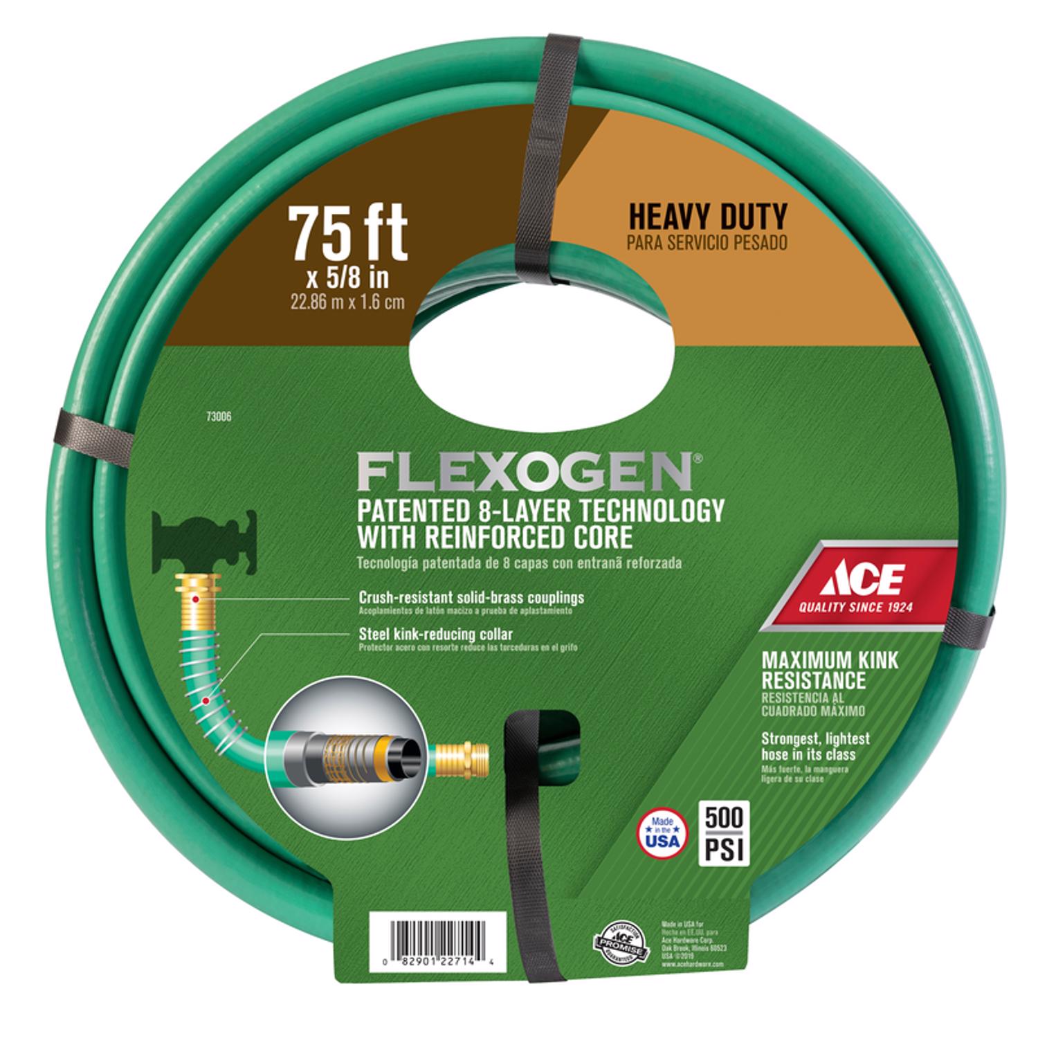 Ace Flexogen 5/8 in. D X 75 ft. L Heavy Duty Premium Grade Garden Hose - Intensery