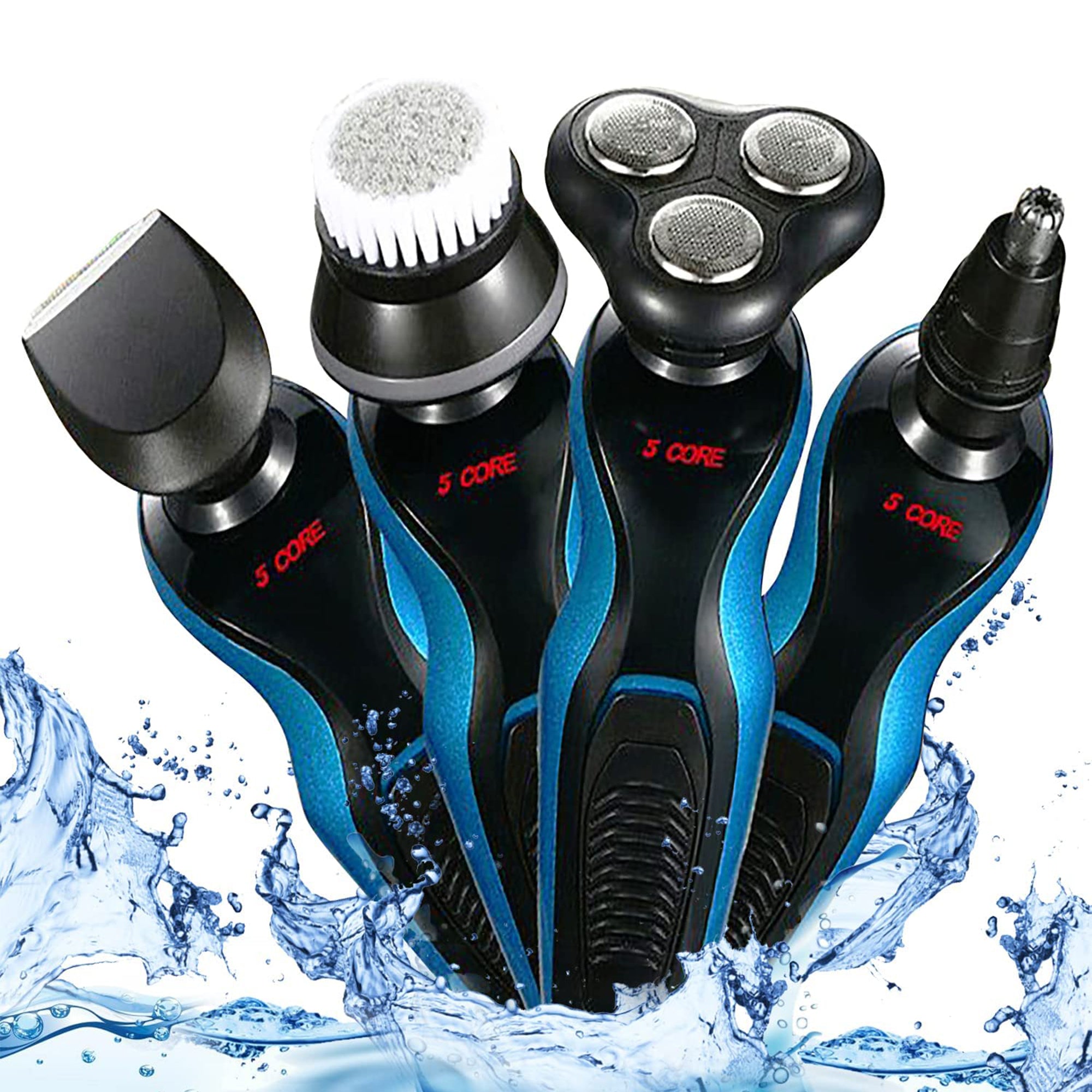 5 Core 4-in-1 Electric Shaver for Men Wet & Dry USB Rechargeable Rotary Waterproof Beard Trimmer, Head Shaver, Nose Hair Trimmer, Plus 1 Facial Cleans - Intensery