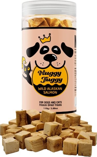 Huggy Tuggy Freeze Dried Wild Alaskan Salmon Dog and Cat Treat， 3.88-oz can - Intensery