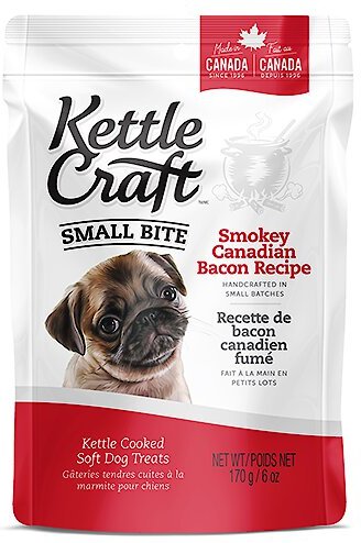 Kettle Craft Small Bite Smokey Canadian Bacon Recipe Dog Treats， 6-oz bag - Intensery