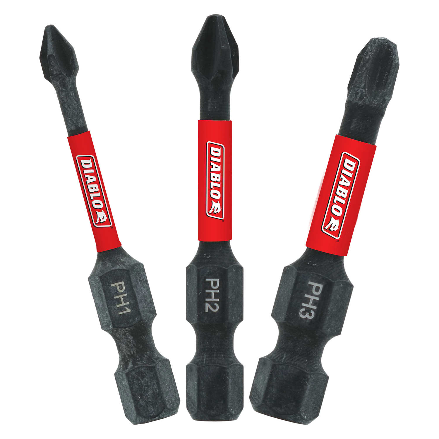 Diablo Phillips 2 in. L Drive Bit Set Black Oxide 3 pc - Intensery