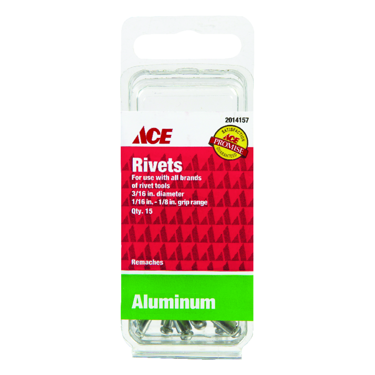 Ace 3/16 in. D X 1/8 in. Aluminum Rivets Silver 15 pk - Intensery