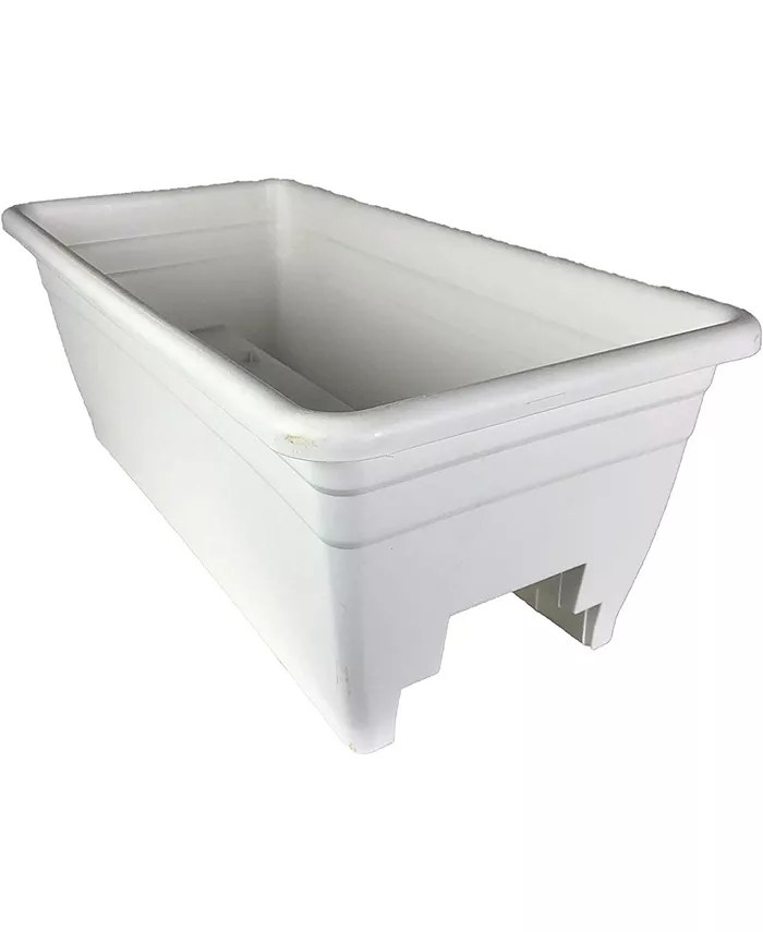 The HC Companies SPX24DB0A1 Deck Rail Box Planter White 24 Inch - Intensery