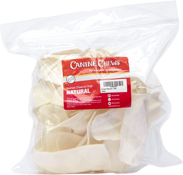 Canine Chews Natural Premium Thick Cut Rawhide Chips Beef Flavor Dental Dog Chews\n - Intensery