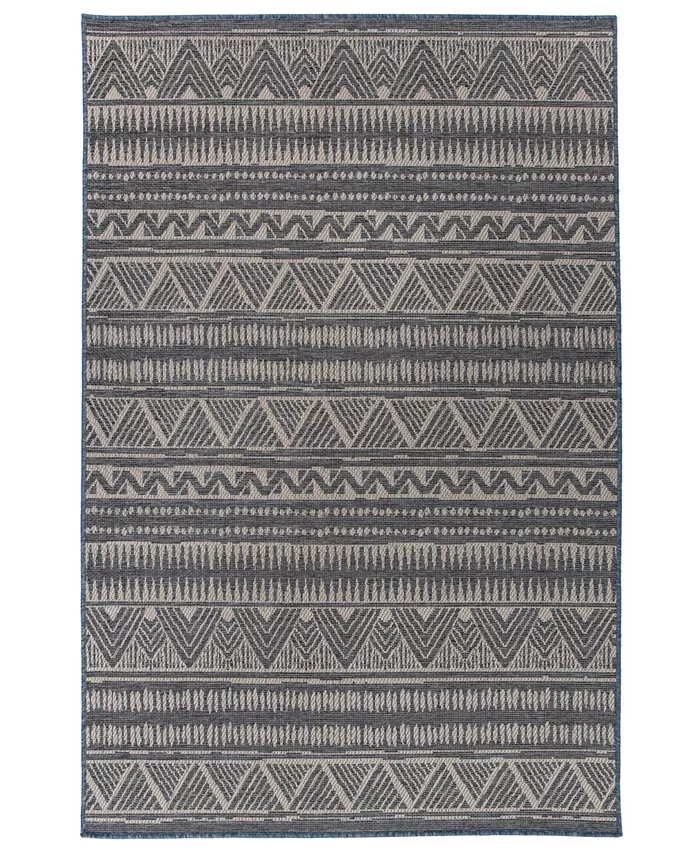 Main Street Rugs Nassau 404 Blue 5' x 7' Outdoor Area Rug - Intensery