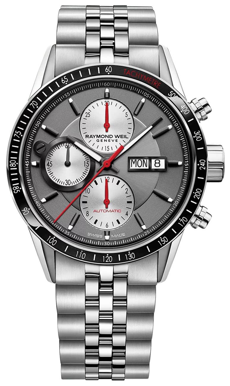 Raymond Weil Freelancer Automatic Chronograph Silver Dial and Bracelet Watch， 42mm - Intensery