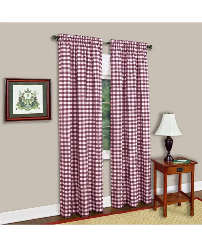 Achim Buffalo Check Window Curtain Panel， 42x84 - Intensery