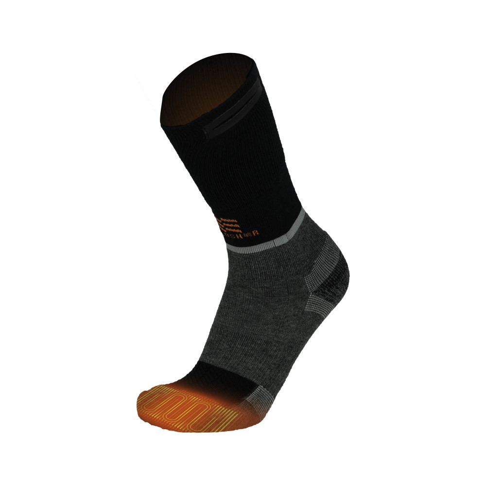 Mobile Warming Merino Heated Socks Unisex 3.7V Dark Gray Large - Intensery