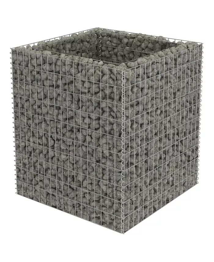 vidaXL Gabion Raised Bed Galvanized Steel 35.4