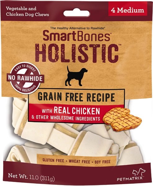 SmartBones Holistic Medium Chicken Bones Grain-Free Dog Treats - Intensery