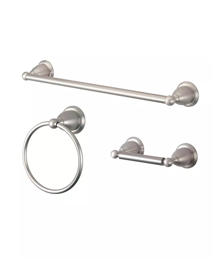 Kingston Brass Heritage 3-Pc. Bathroom Accessory Set in Brushed Nickel - Intensery