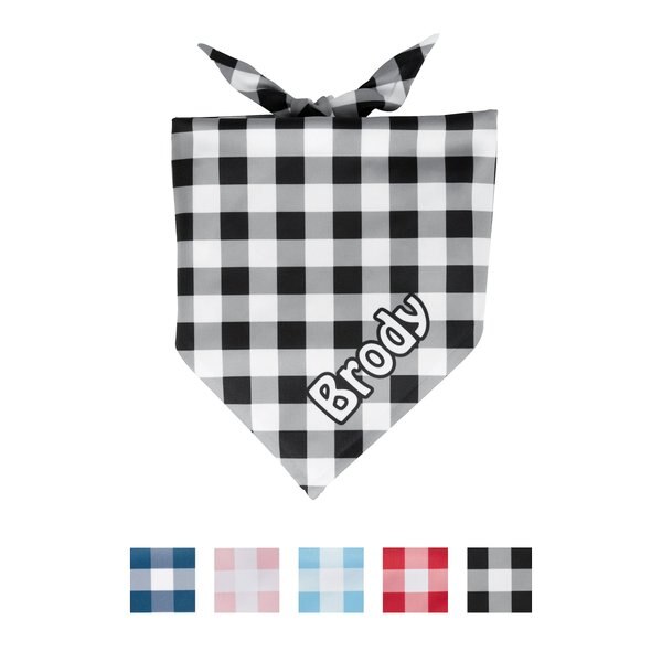 Frisco Gingham Personalized Dog and Cat Bandana - Intensery