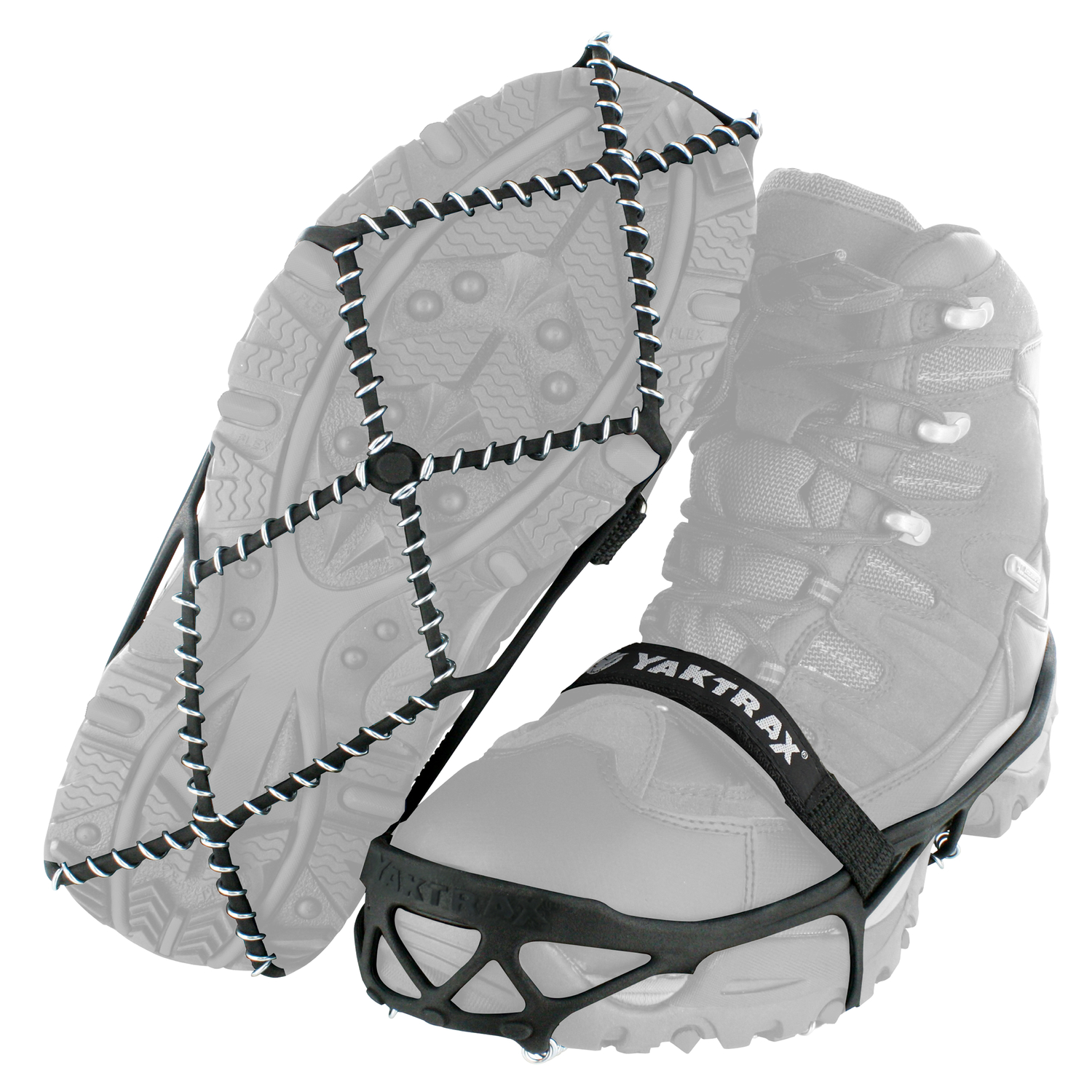 Yaktrax Pro Unisex Rubber/Steel Snow and Ice Traction Black L Waterproof 1 pair - Intensery