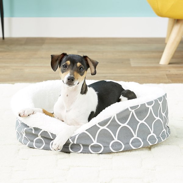 MidWest QuietTime Defender Orthopedic Bolster Cat and Dog Bed w/Removable Cover， Gray - Intensery