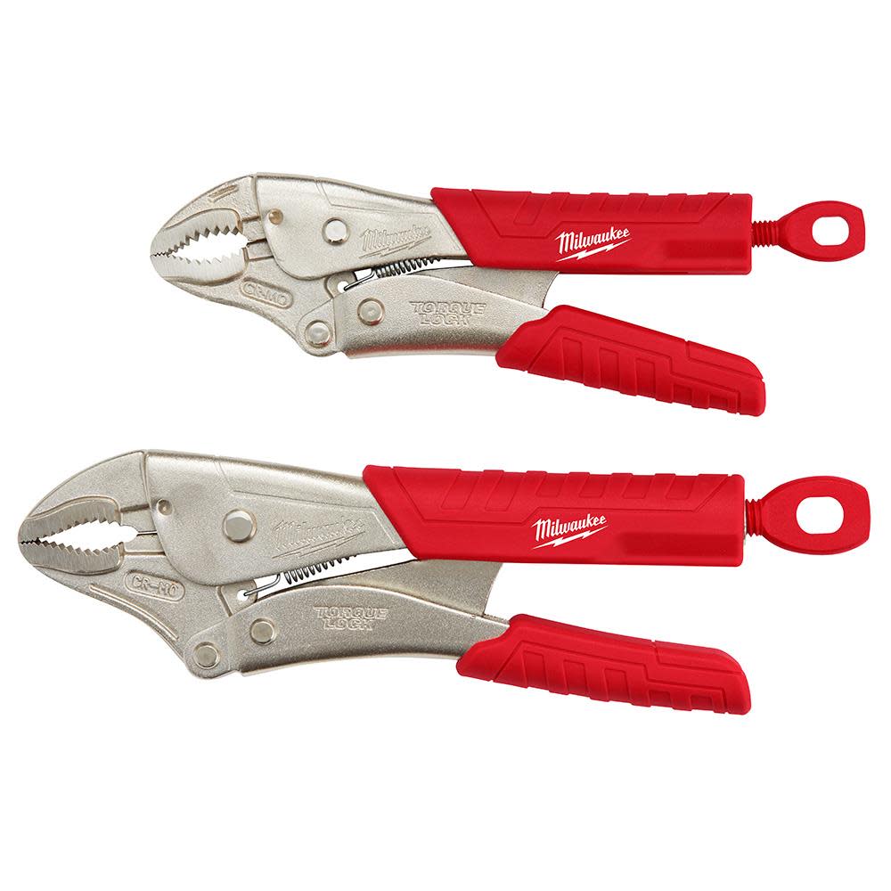 2Pc 7 in. and 10 in. TORQUE LOCK™ Curved Jaw Locking Pliers Set With Grip - Intensery