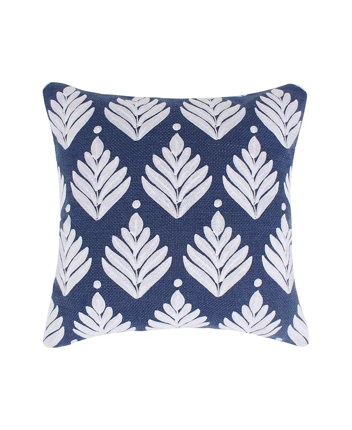 Levtex Home Vintage-Like Blossom Embroidered Decorative Pillow， 18