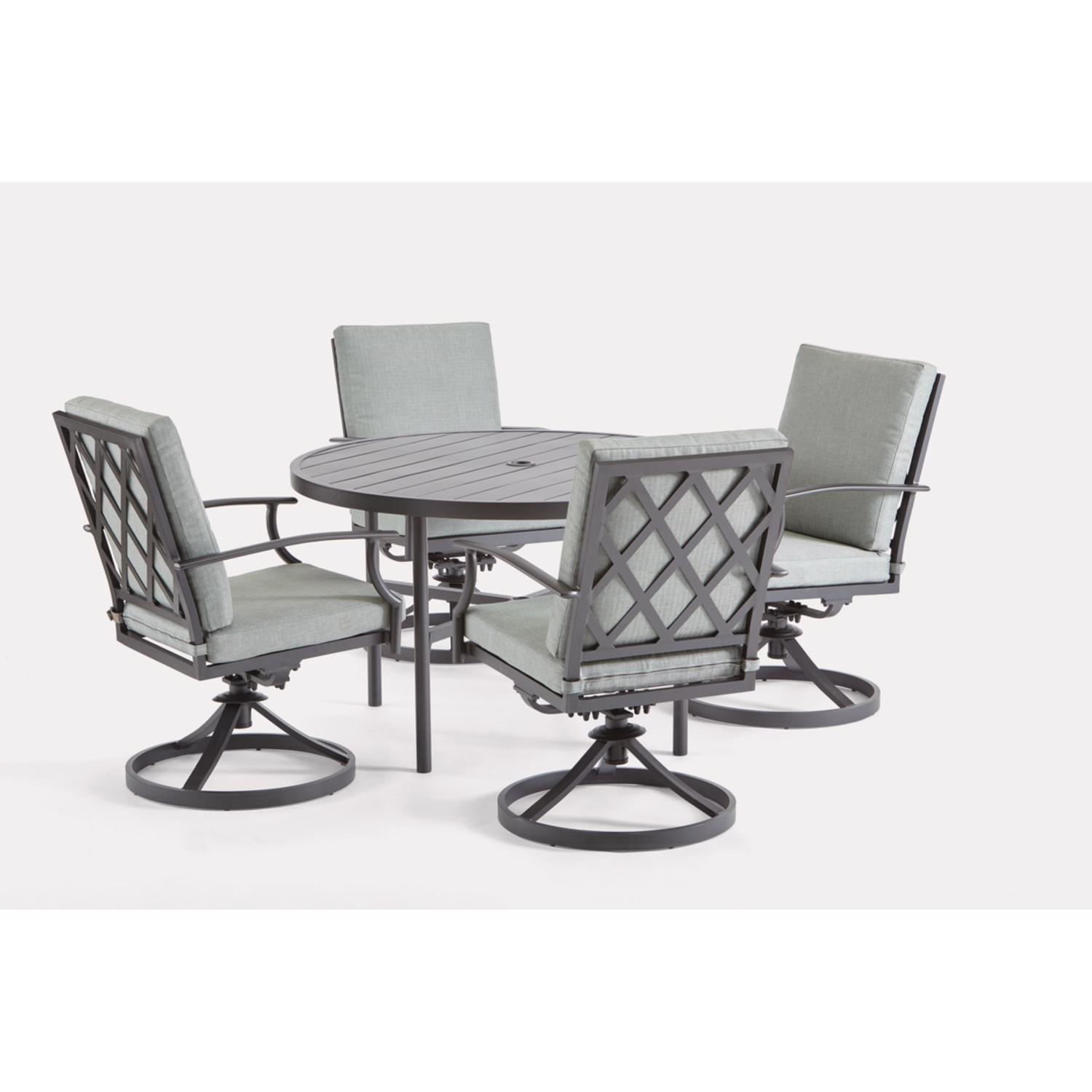 Living Accents Shore Acres 5 pc Black Aluminum Dining Set Blue - Intensery