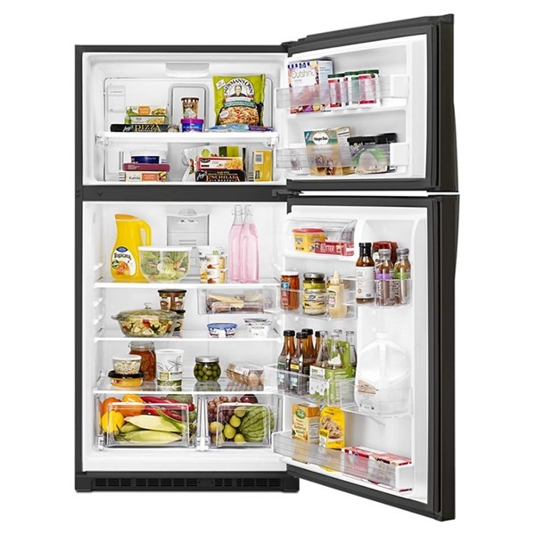 21 cu ft Top Freezer Black Stainless Steel Refrigerator - Intensery
