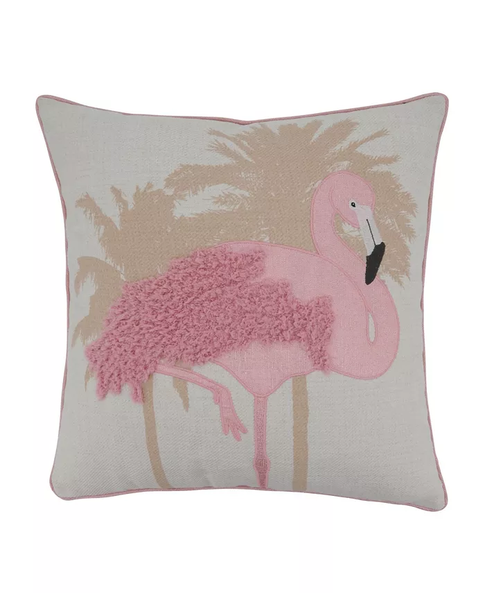 Saro Lifestyle Flamingo Decorative Pillow， 18