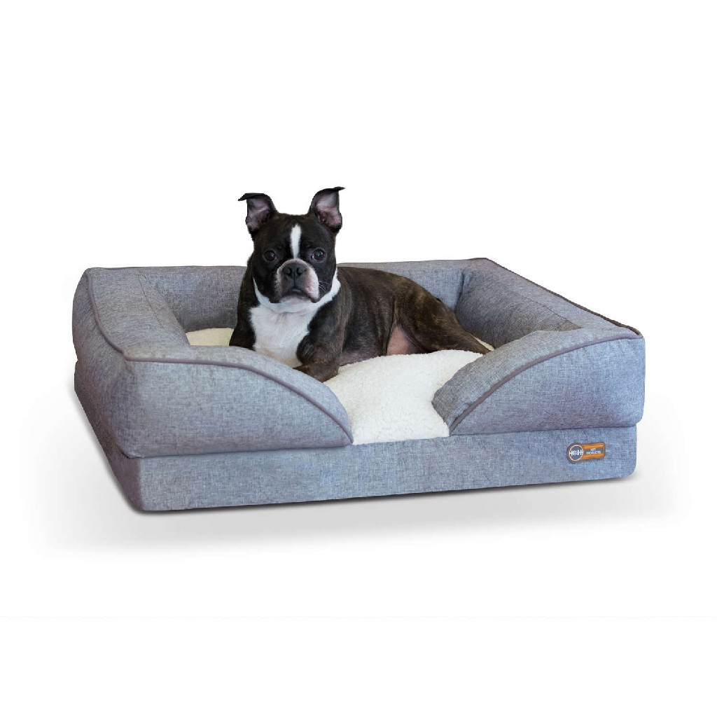 KandH Pet Products Pillow-Top Orthopedic Pet Lounger Medium Gray 24