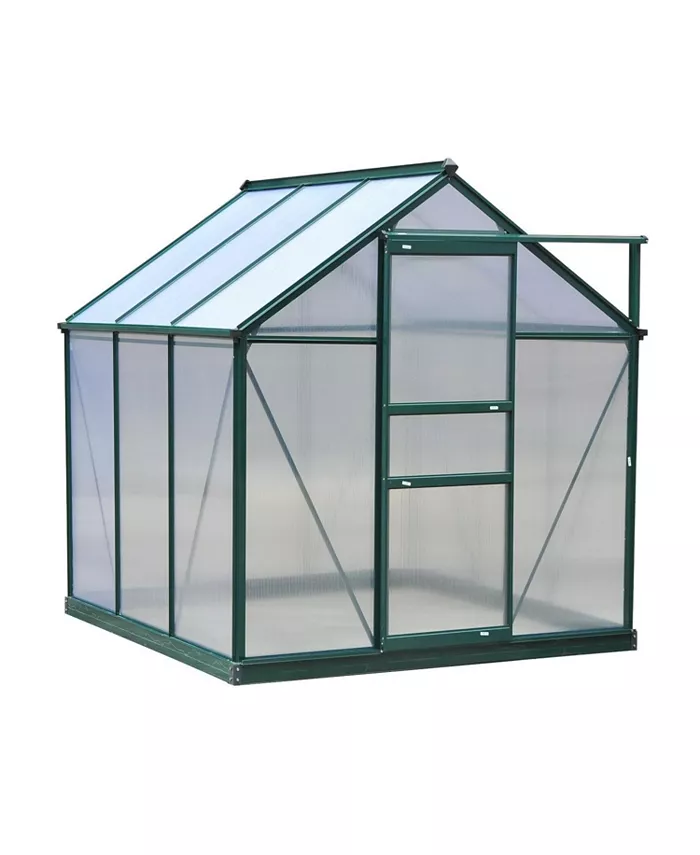 Outsunny 6' x 6' x 7 Greenhouse Aluminum Frame Walk-In Garden Polycarbonate - Intensery