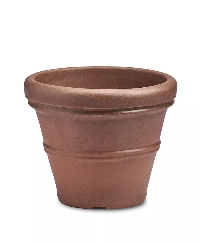 Crescent Garden Brunello Classic Rolled-Rim Planter 16 Inch Rust - Intensery