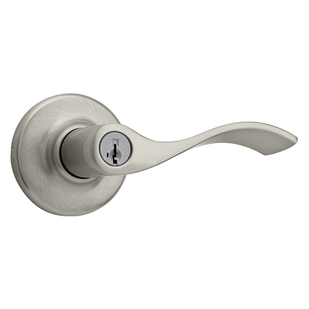 Satin Nickel Keyed Entry Balboa Lockset Door Lever - Intensery