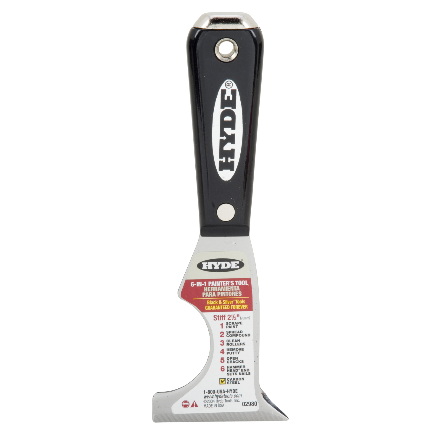 Hyde 2-1/2 in. W High Carbon Steel 6-in-1 Painter\u0027s Tool - Intensery
