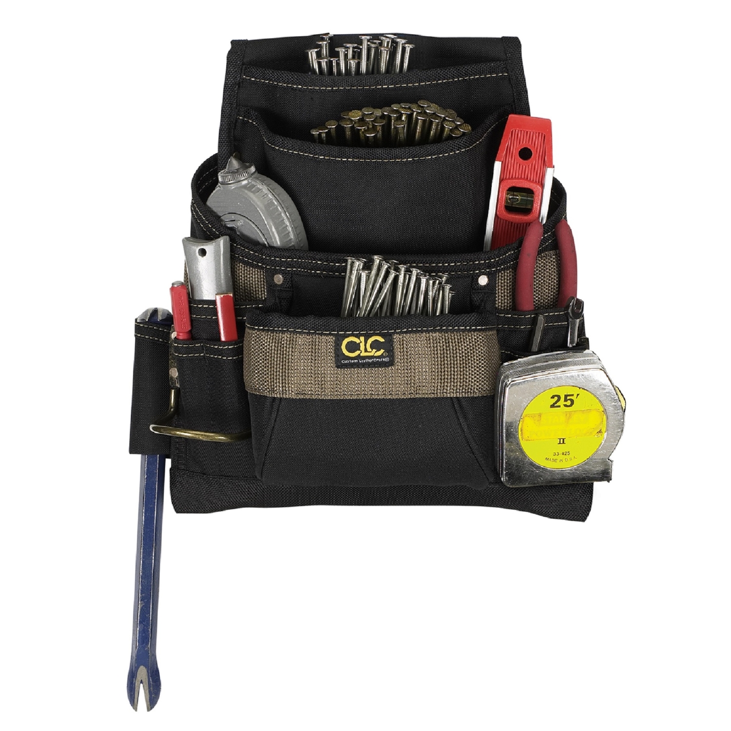 CLC 3.75 in. W X 14.25 in. H Polyester Tool Bag 11 pocket Black/Tan 1 pc - Intensery