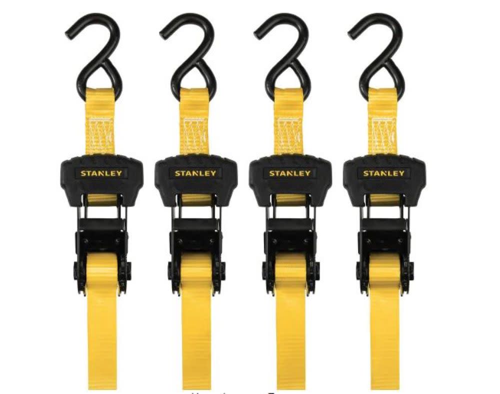 Stanley Ratchet Straps 1.25 X 16and#8242; 3000lbs 4pk - Intensery