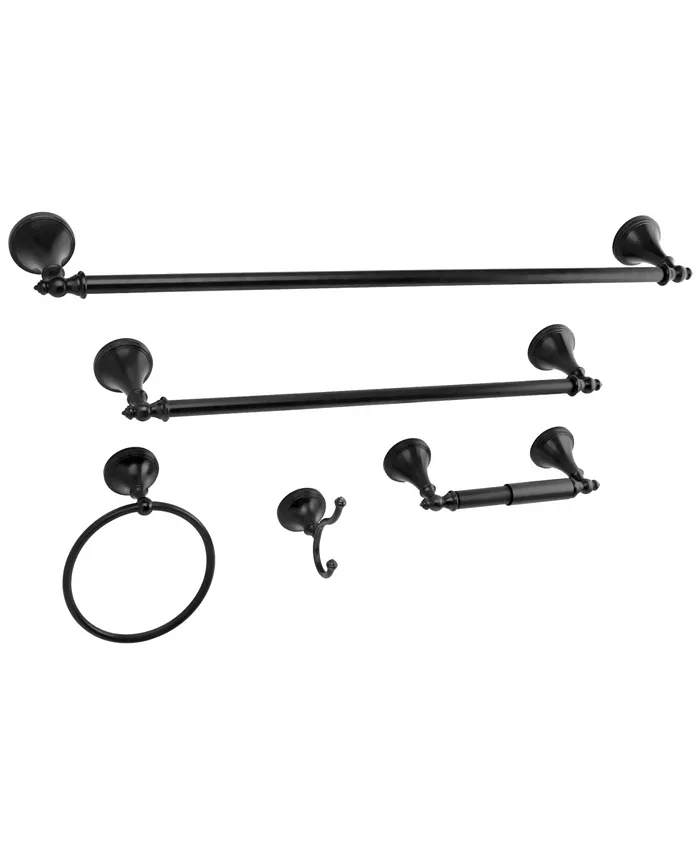 Kingston Brass Naples 18-Inch and 24-Inch Towel Bar Bathroom Accessory Set in Black - Intensery