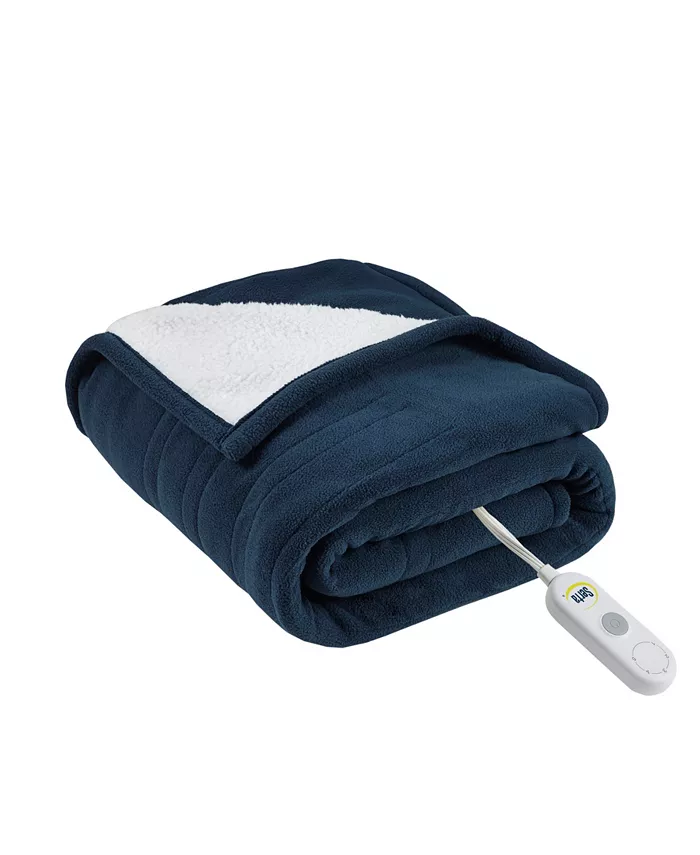 Serta Electric Reversible Fleece to Sherpa Throw - Intensery