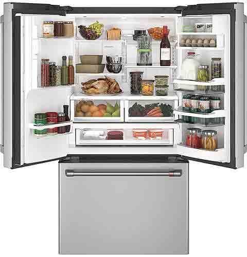Cafe ADA 22.2 Cu. Ft. Stainless Steel Counter-Depth French-Door Refrigerator With Keurig K-Cup Brewing System - Intensery