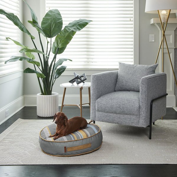 Bark and Slumber Round Lounger Pillow Dog Bed w/ Removable Cover - Intensery