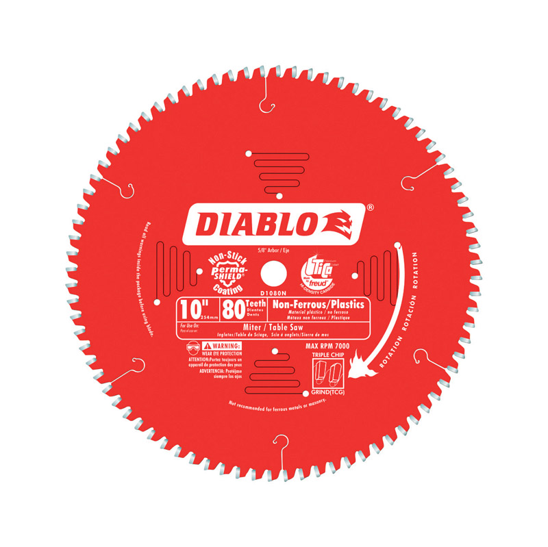 Diablo 10 in. D X 5/8 in. TiCo Hi-Density Carbide Saw Blade 80 teeth 1 pk - Intensery