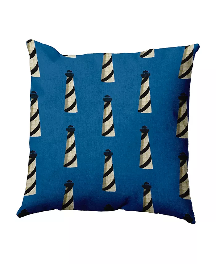 E by Design Beacon 16 Inch Blue Decorative Nautical Throw Pillow - Intensery