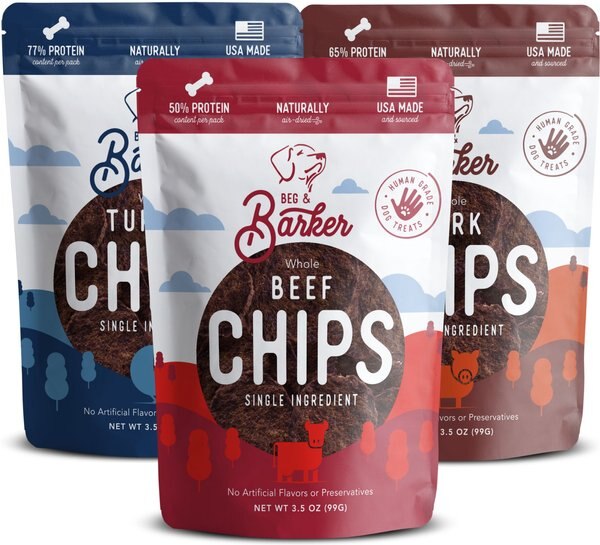 Beg and Barker The Countryside Collection Variety Whole Beef Turkey and Pork Chips Natural Single Ingredient Dog Treats - Intensery