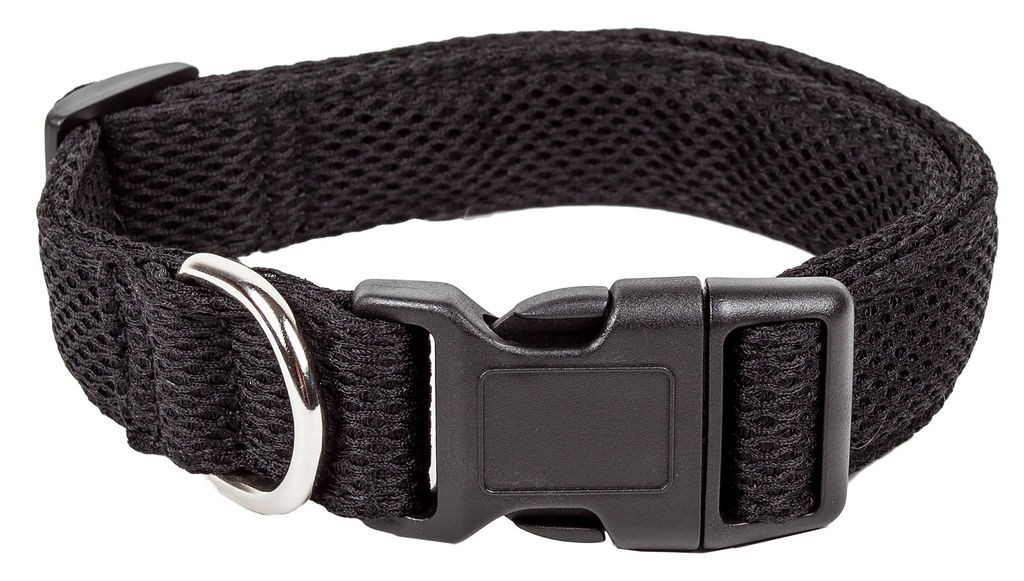Pet Life 'Aero Mesh' 360 Degree Dual Sided Comfortable And Breathable Adjustable Mesh Dog Collar in Black (Medium) - Pet Life CL14BKMD - Intensery